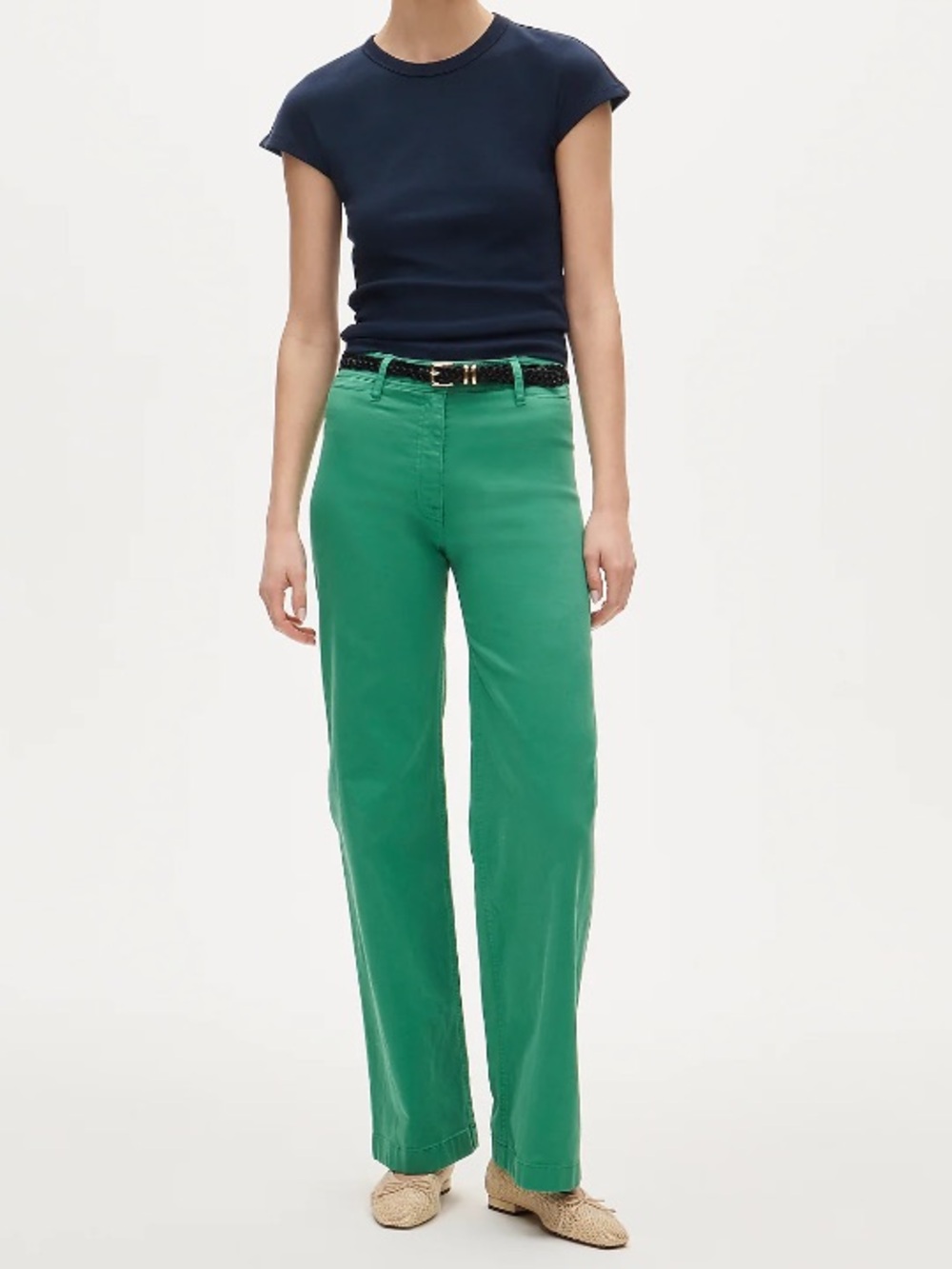 J crew loden green Wide-leg trouser in chino